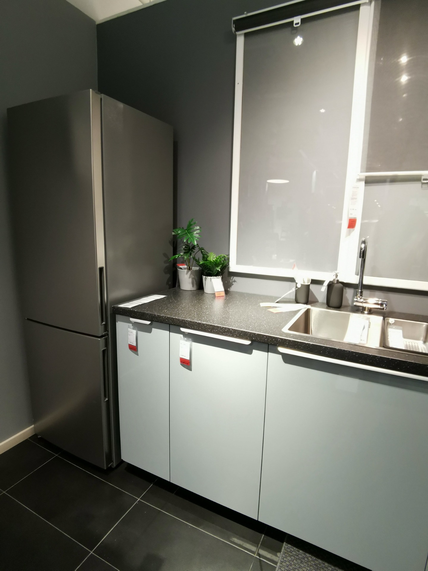 The KALLARP High-Gloss Light Grey-Blue Kitchen: A Contemporary and Chic ...